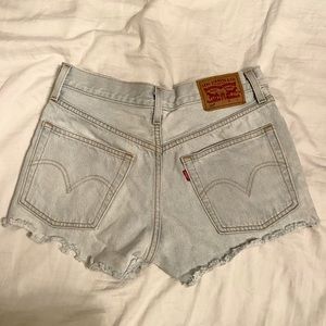 Levi 501 shorts with floral detailing